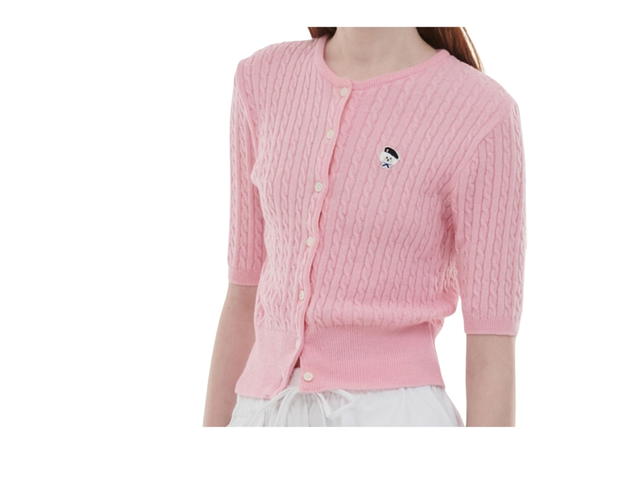 Beyond Closet Beyond Closet [Women'S Edition] New Parisien Italy Cotton Classic Cable Knit Pink - view 4
