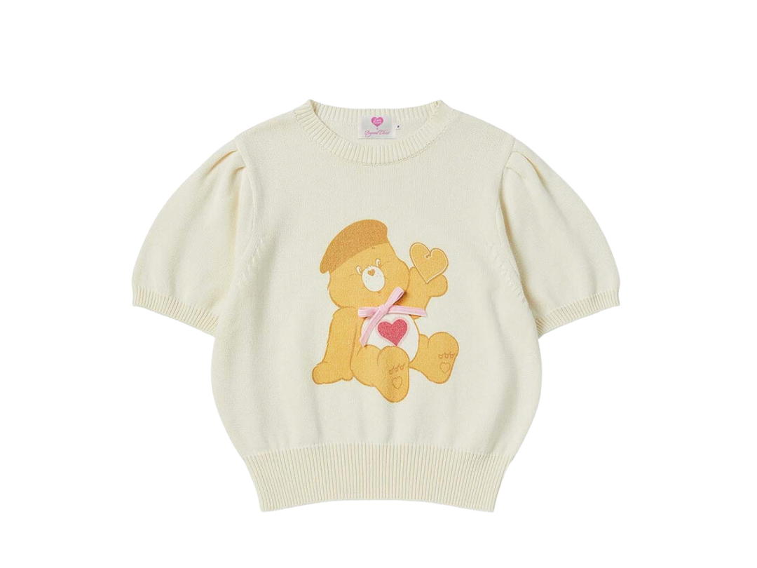 Beyond Closet Beyond Closet [Women'S Edition] Nomantic Care Bears Ribbon 1/2 Cotton Knit Ivory