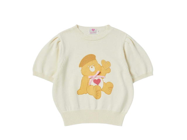 Beyond Closet Beyond Closet [Women'S Edition] Nomantic Care Bears Ribbon 1/2 Cotton Knit Ivory - view 1