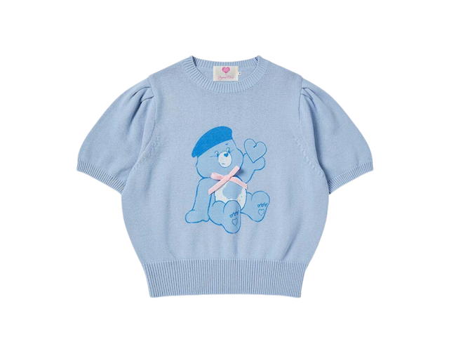 Beyond Closet Beyond Closet [Women'S Edition] Nomantic Care Bears Ribbon 1/2 Cotton Knit Sky Blue - view 1