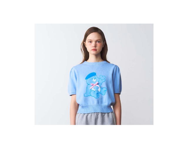 Beyond Closet Beyond Closet [Women'S Edition] Nomantic Care Bears Ribbon 1/2 Cotton Knit Sky Blue - view 3