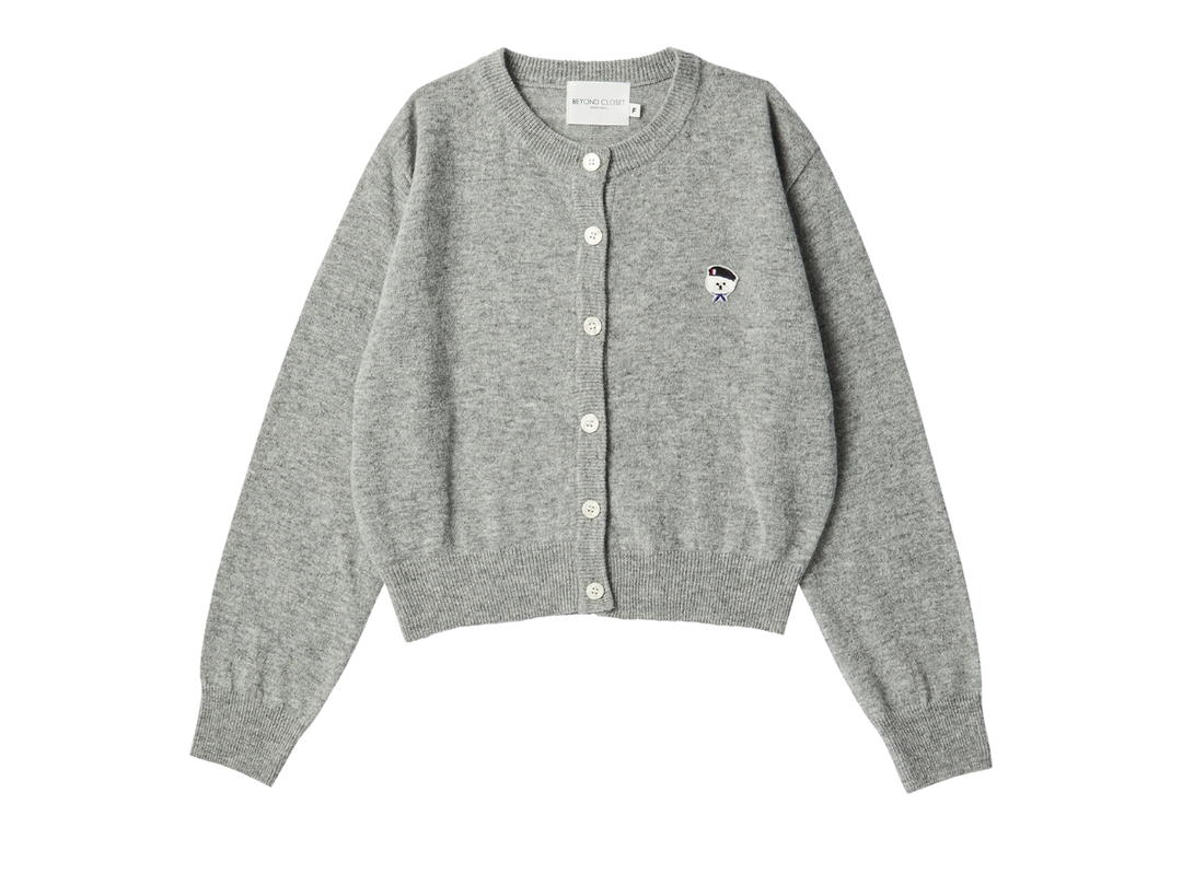 Beyond Closet Beyond Closet [Women'S Edition] Signature Logo Cotton Cardigan Gray