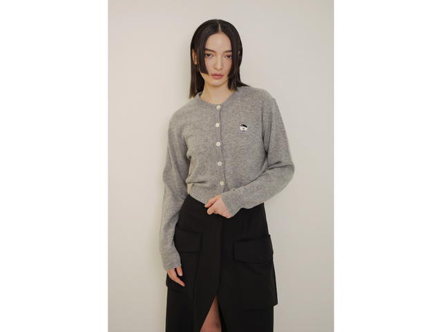 Beyond Closet Beyond Closet [Women'S Edition] Signature Logo Cotton Cardigan Gray - view 3