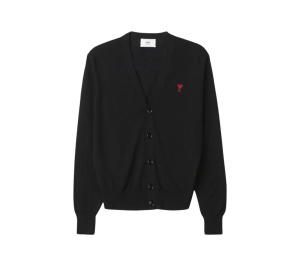 Buy Ami Paris AMI de Coeur Wool Cardigan Black at Sasom – Authentic and Ready to Ship
