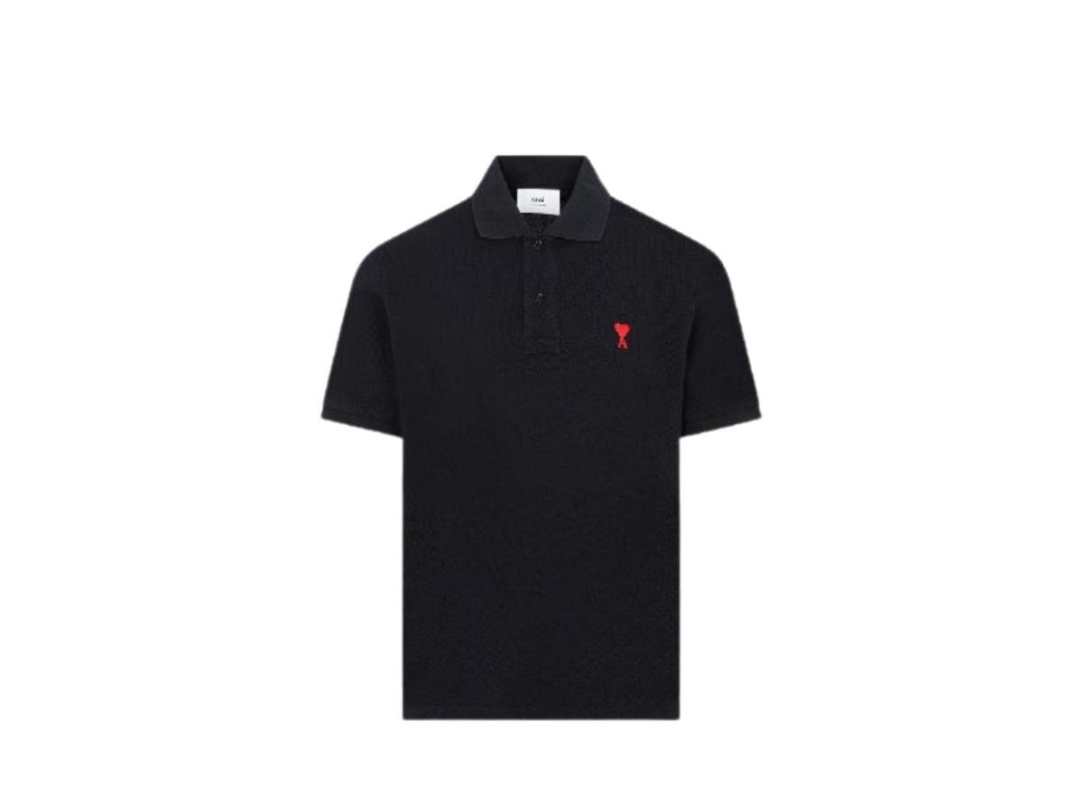 Ami Paris AMI de Coeur Polo Shirt Black