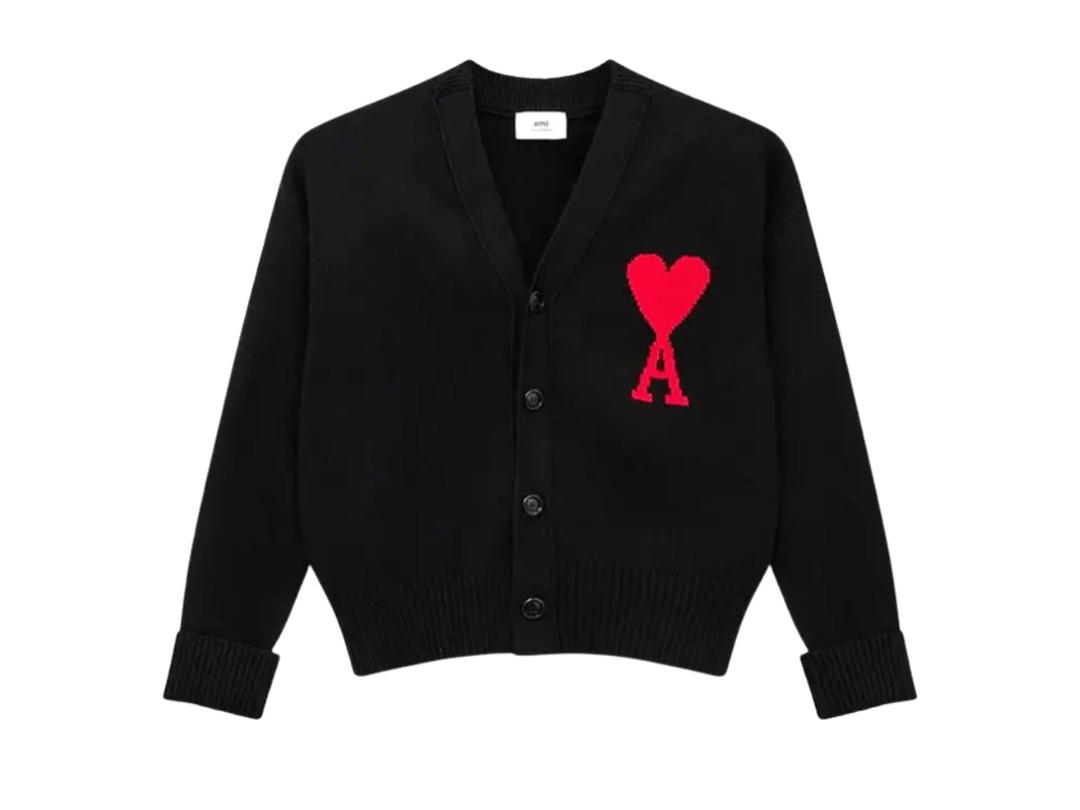 Ami Paris Ami Paris Ami ADC Cardigan Black Red