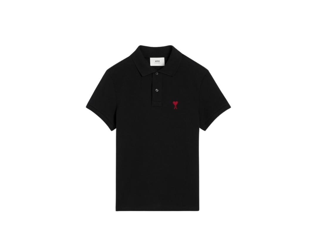 Ami Paris Ami Paris Ami De Coeur Polo Shirt Black