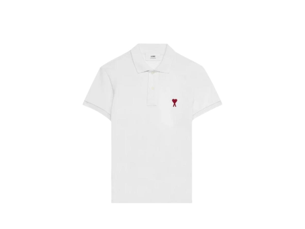 Ami Paris Ami Paris Ami De Coeur Polo Shirt White