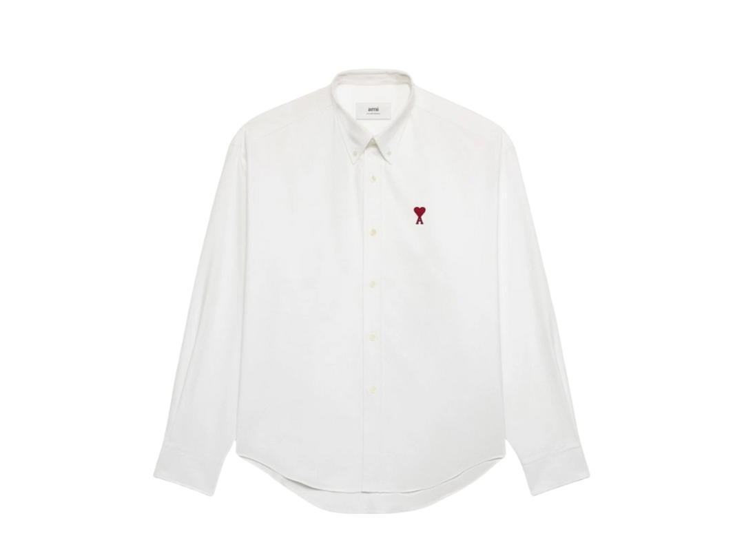 Ami Paris Ami Paris Ami De Coeur Boxy Fit Shirt Natural White
