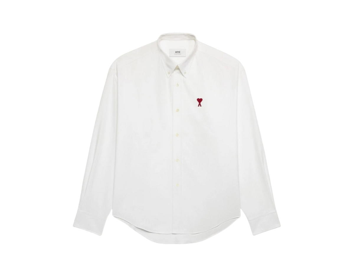Ami Paris Ami Paris Ami De Coeur Boxy Fit Shirt Natural White