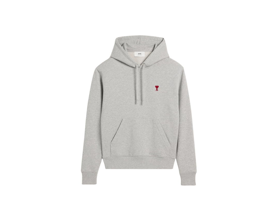 Ami Paris Ami Paris De Coeur Hoodie Heather Ash Grey
