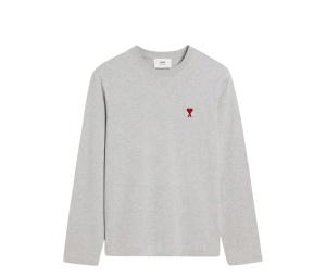 Buy Ami Paris De Coeur Long Sleeves T-Shirt Heather Ash Grey at Sasom – Authentic and Ready to Ship