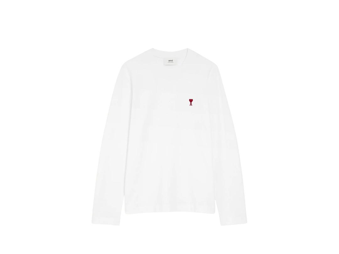 Ami Paris Ami Paris De Coeur Long Sleeves T-Shirt White