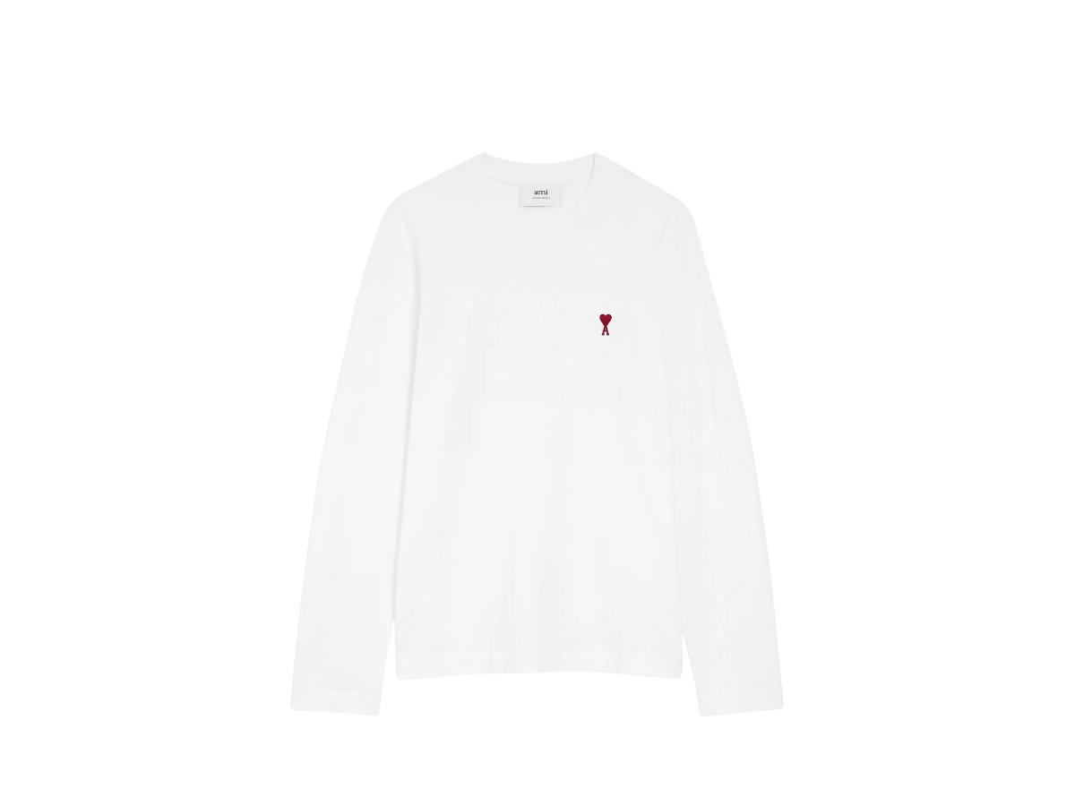 Ami Paris Ami Paris De Coeur Long Sleeves T-Shirt White