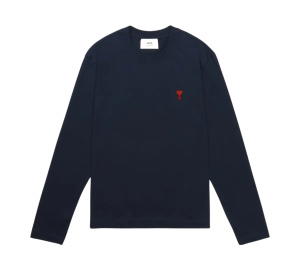 Buy Ami Paris Red Heart Logo T-Shirt Night Blue at Sasom – Authentic and Ready to Ship