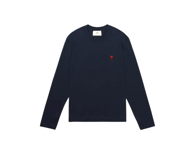 Ami Paris Ami Paris Red Heart Logo T-Shirt Night Blue - view 1