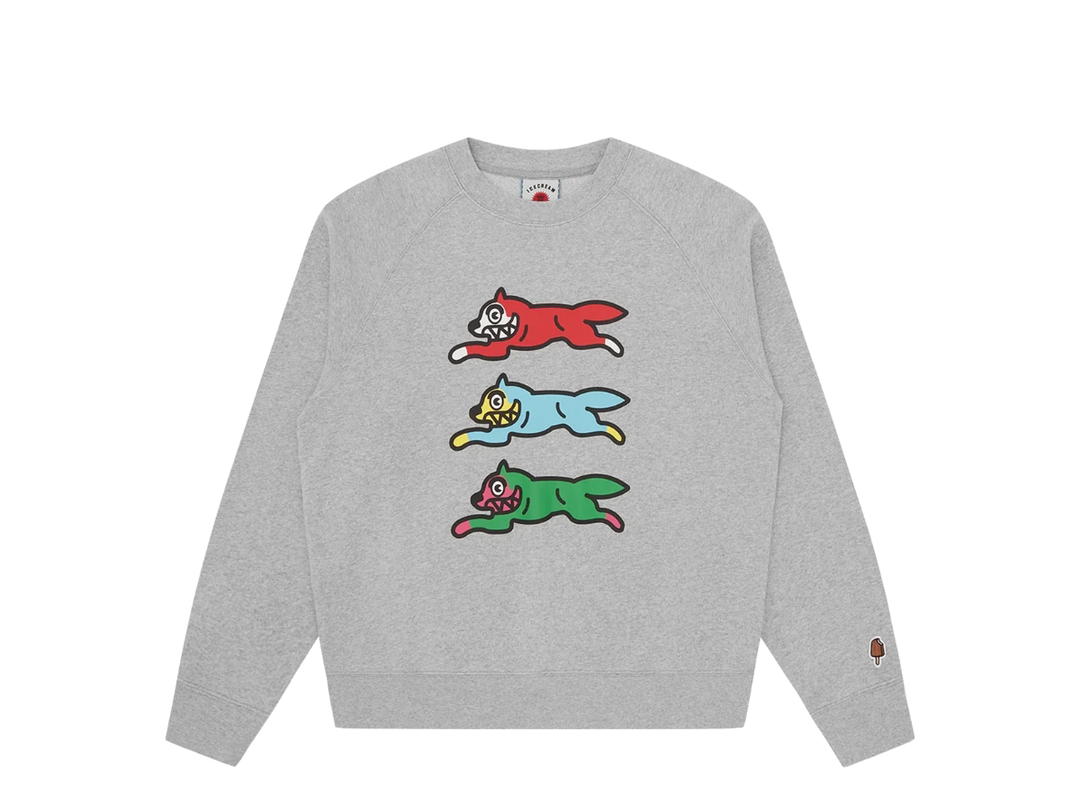Billionaire Boys Club Billionaire Boys Club Triple Running Dog Crewneck Heather Grey