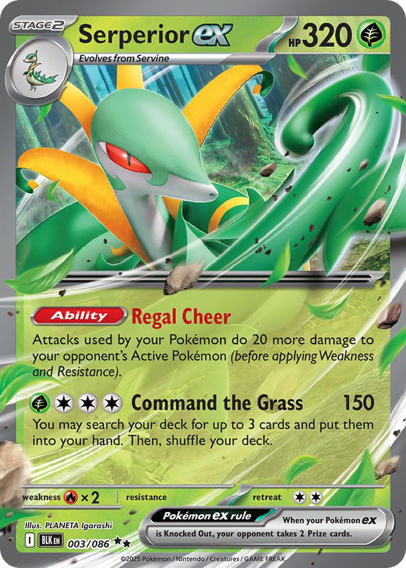 Pokemon Pokemon Serperior ex RR [BLK 003/086] Scarlet & Violet "Black Bolt" (EN)