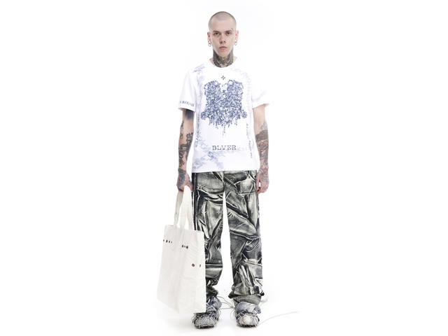 BLR BLR Crumpled Denim Print Jeans Grey - view 3