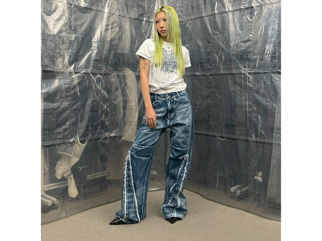 BLR BLR Curved Denim Pants Navy - view 3