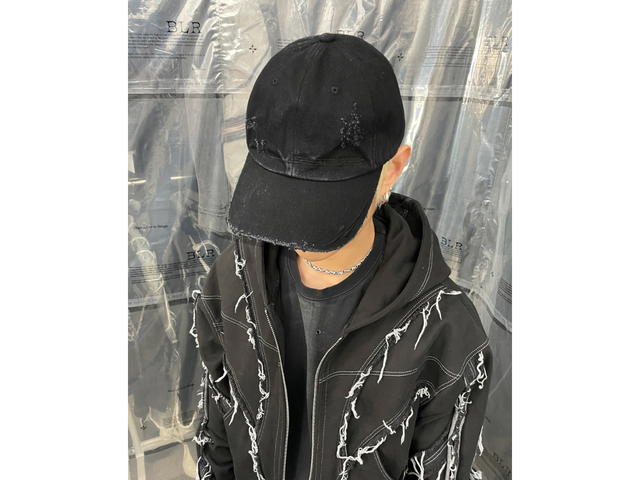 BLR BLR Curved Logo Damaged Denim Cap Black - view 3