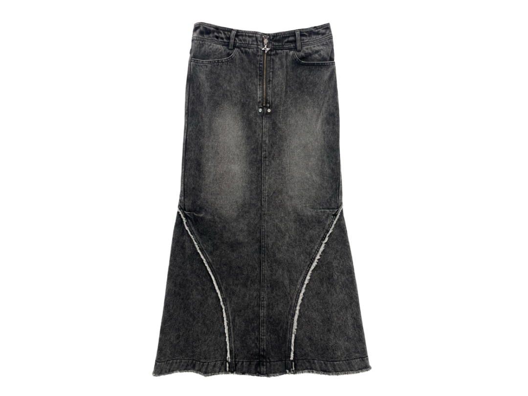 BLR BLR Denim Wide Long Skirt Black