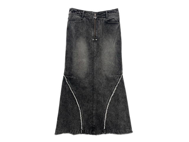 BLR BLR Denim Wide Long Skirt Black - view 1