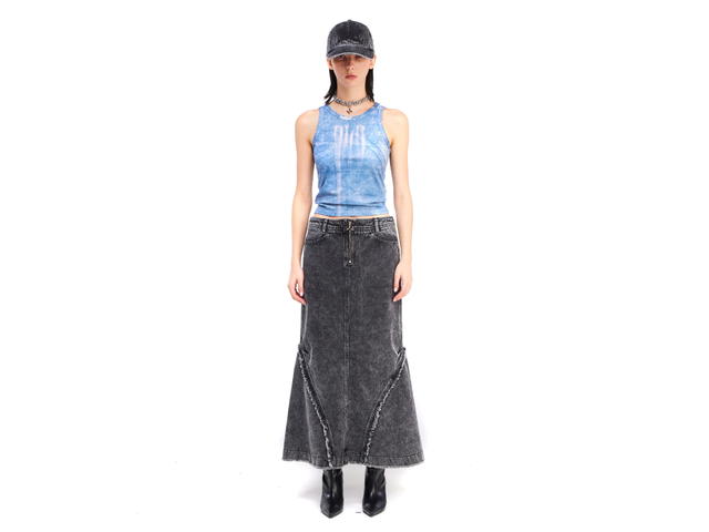 BLR BLR Denim Wide Long Skirt Black - view 3