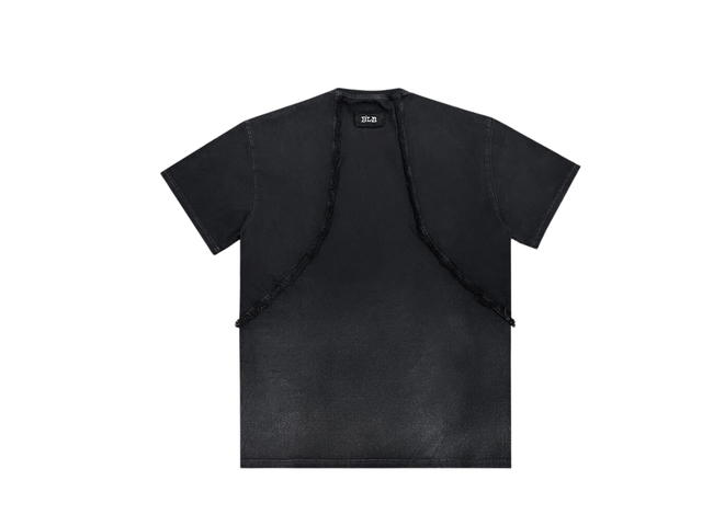 BLR BLR Destroyed Gradation Bleached Short Sleeve Black - view 2