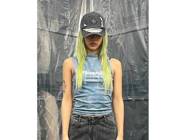BLR BLR Grunge Denim Cap Black White - view 3