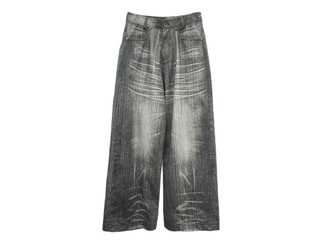 BLR BLR Printed Wide Denim Pants Grey - view 1