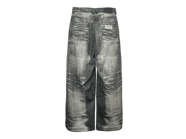 BLR BLR Printed Wide Denim Pants Grey - view 2