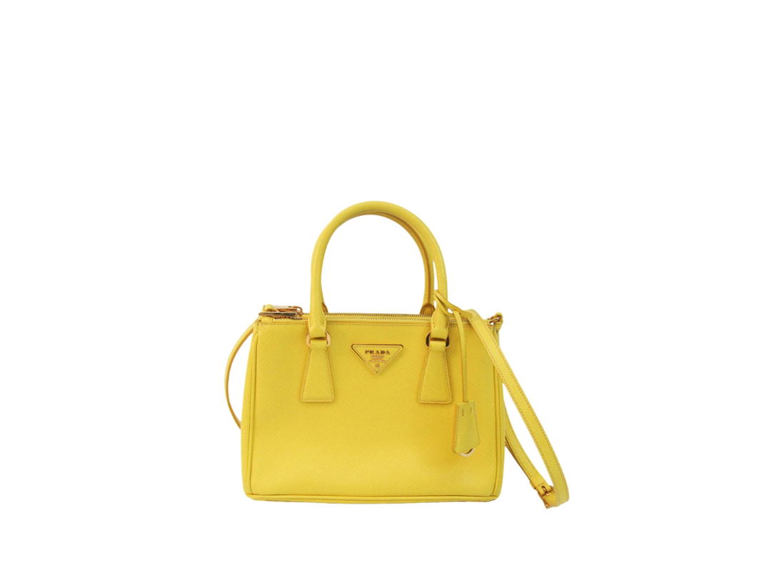 Prada Prada Saffiano Lux Handbag Shoulder Bag Yellow