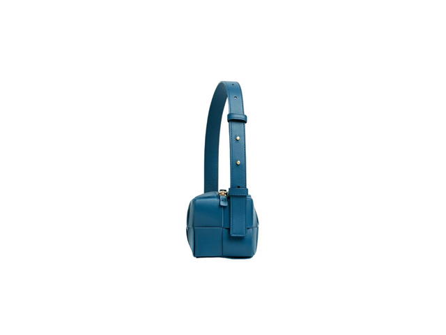 Bottega Veneta Bottega Venet Small Brick Cassette In Soft Lambskin Leather With Gold Finish Hardware Deep Pacific - view 2