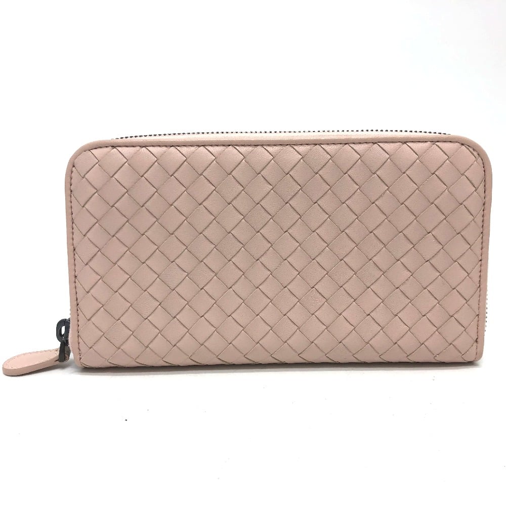 Bottega Veneta BOTTEGA VENETA 114076 Intrecciato Zip Around Long Wallet Leather pink