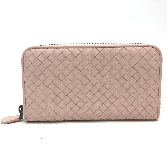 Bottega Veneta BOTTEGA VENETA 114076 Intrecciato Zip Around Long Wallet Leather pink - view 1