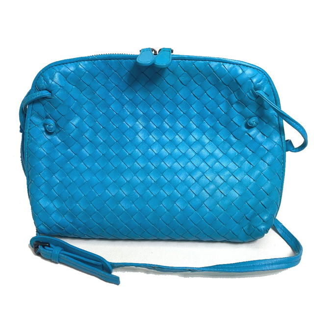Bottega Veneta BOTTEGA VENETA 245354 Intrecciato Nodini Pochette Shoulder Bag Lamb Leather blue - view 1