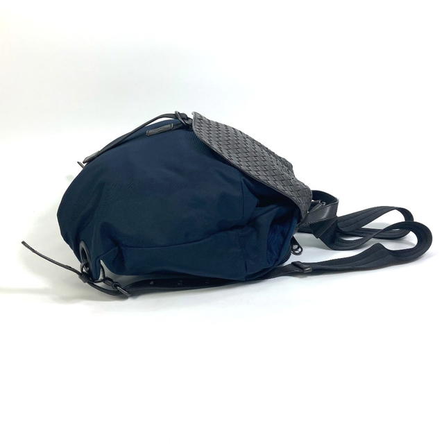 Bottega Veneta BOTTEGA VENETA 409595 Intrecciato Backpack Nylon / Leather Navy x Brown - view 3