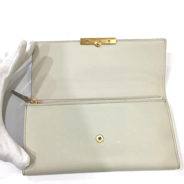Bottega Veneta BOTTEGA VENETA 578751 Trifold Long Wallet Leather Off White - view 4