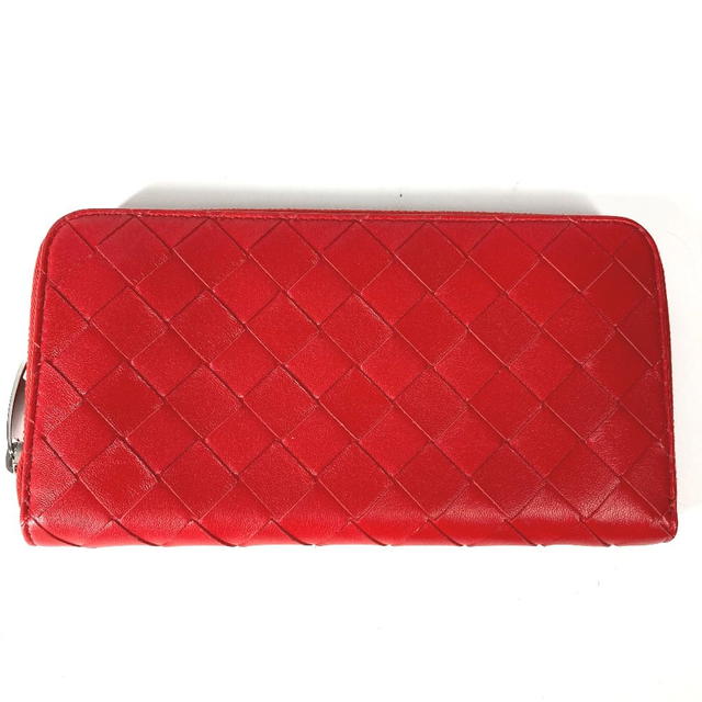 Bottega Veneta BOTTEGA VENETA 593217 Long wallet Intrecciato Zip Around Long Wallet Leather Red - view 2