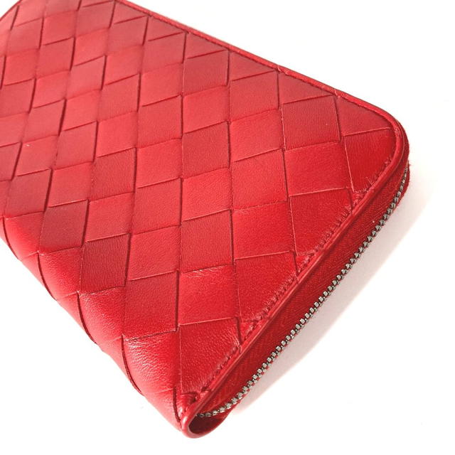 Bottega Veneta BOTTEGA VENETA 593217 Long wallet Intrecciato Zip Around Long Wallet Leather Red - view 4