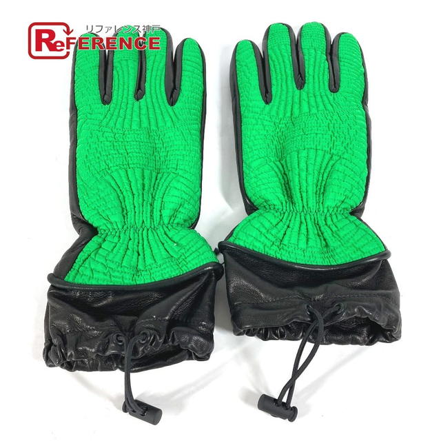 Bottega Veneta BOTTEGA VENETA 709335 Bicolor Glove gloves Leather / Nylon Green/Black Unused - view 1