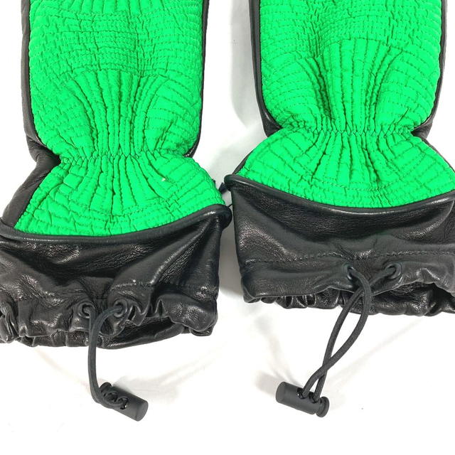 Bottega Veneta BOTTEGA VENETA 709335 Bicolor Glove gloves Leather / Nylon Green/Black Unused - view 4