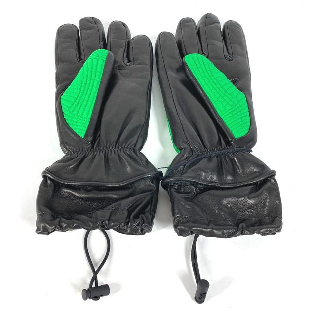 Bottega Veneta BOTTEGA VENETA 709335 Bicolor Glove gloves Leather / Nylon Green/Black Unused - view 5