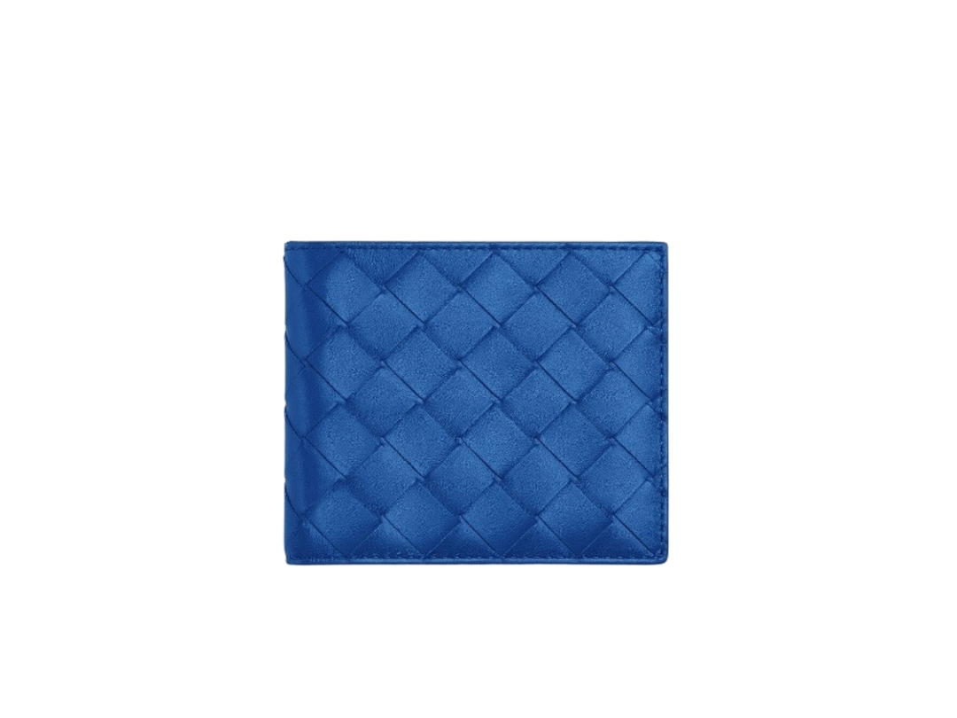 Bottega Veneta Bottega Veneta Bi-Fold Wallet In Calfskin Leather Cobalt