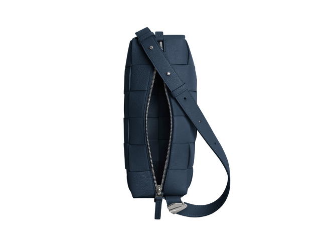 Bottega Veneta Bottega Veneta Brick Cassette In Calfskin With Silver Finish Hardware Deep Blue - view 3