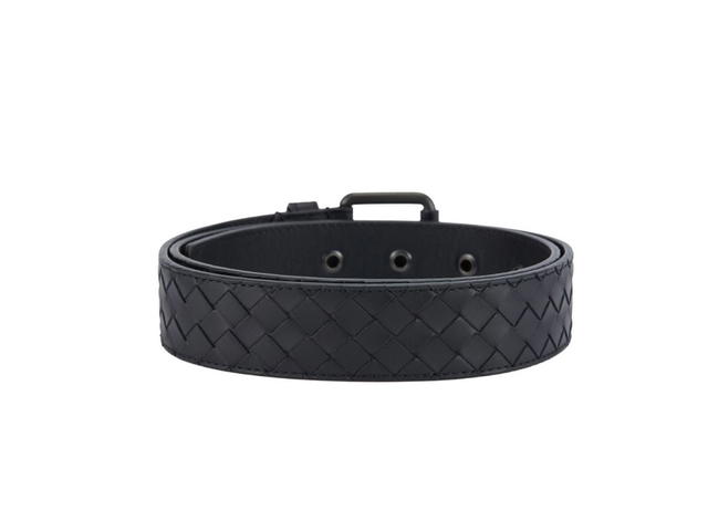 Bottega Veneta Bottega Veneta BV men's black leather woven pin buckle belt - view 3