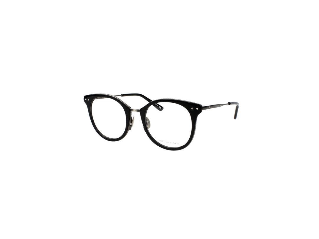 Bottega Veneta Bottega Veneta BV0066O Glasses In Black Stainless Steel Frame With Demo Lens