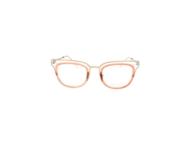 Bottega Veneta Bottega Veneta BV0124O Glasses In Pink-Gold Stainless Steel Frame With Demo Lens - view 2