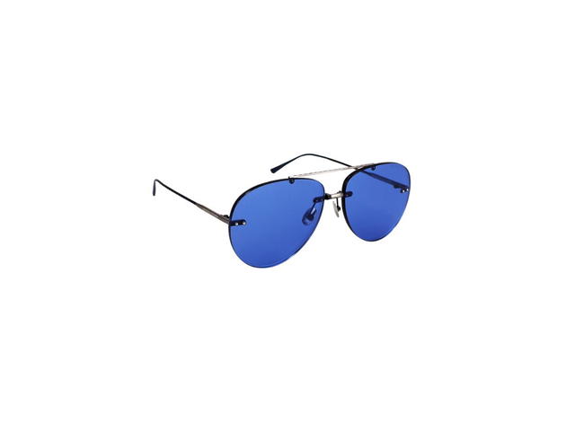 Bottega Veneta Bottega Veneta BV0179S Sunglasses In Black Metal Frame With Blue Lens - view 3